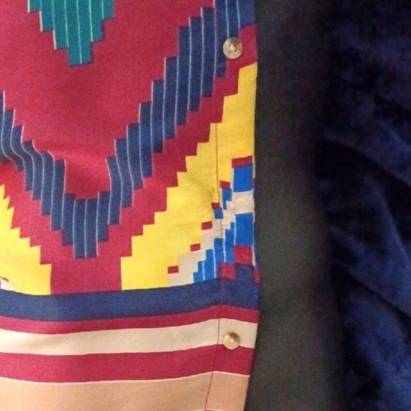 ASOS Multicolor Geometric Pattern Men's Shirt, L - Picture 6 of 6